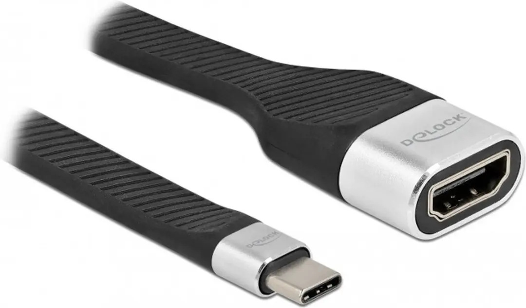 Delock USB Type-C naar HDMI Kabel 4K60 - 14cm - Zwart