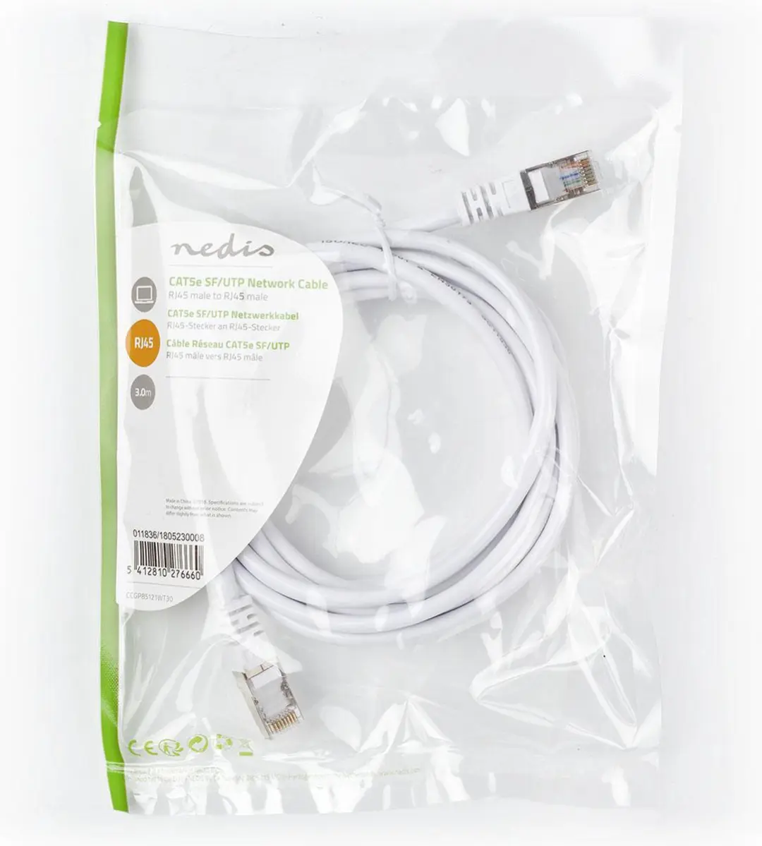 Nedis CAT5e Netwerkkabel CCGP85121WT30 3m - Wit