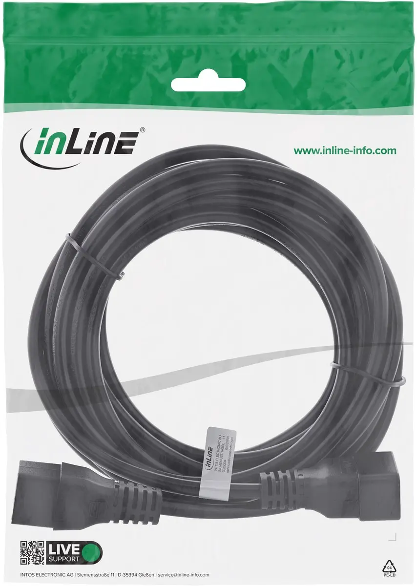 InLine C19-C20 Stroomkabel 3x1,50mm - 0,75m