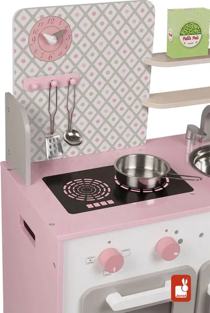Janod Macaron Speelgoedkeuken - Oven, Gootsteen & Kast - 50cm - afbeelding 6 van 6