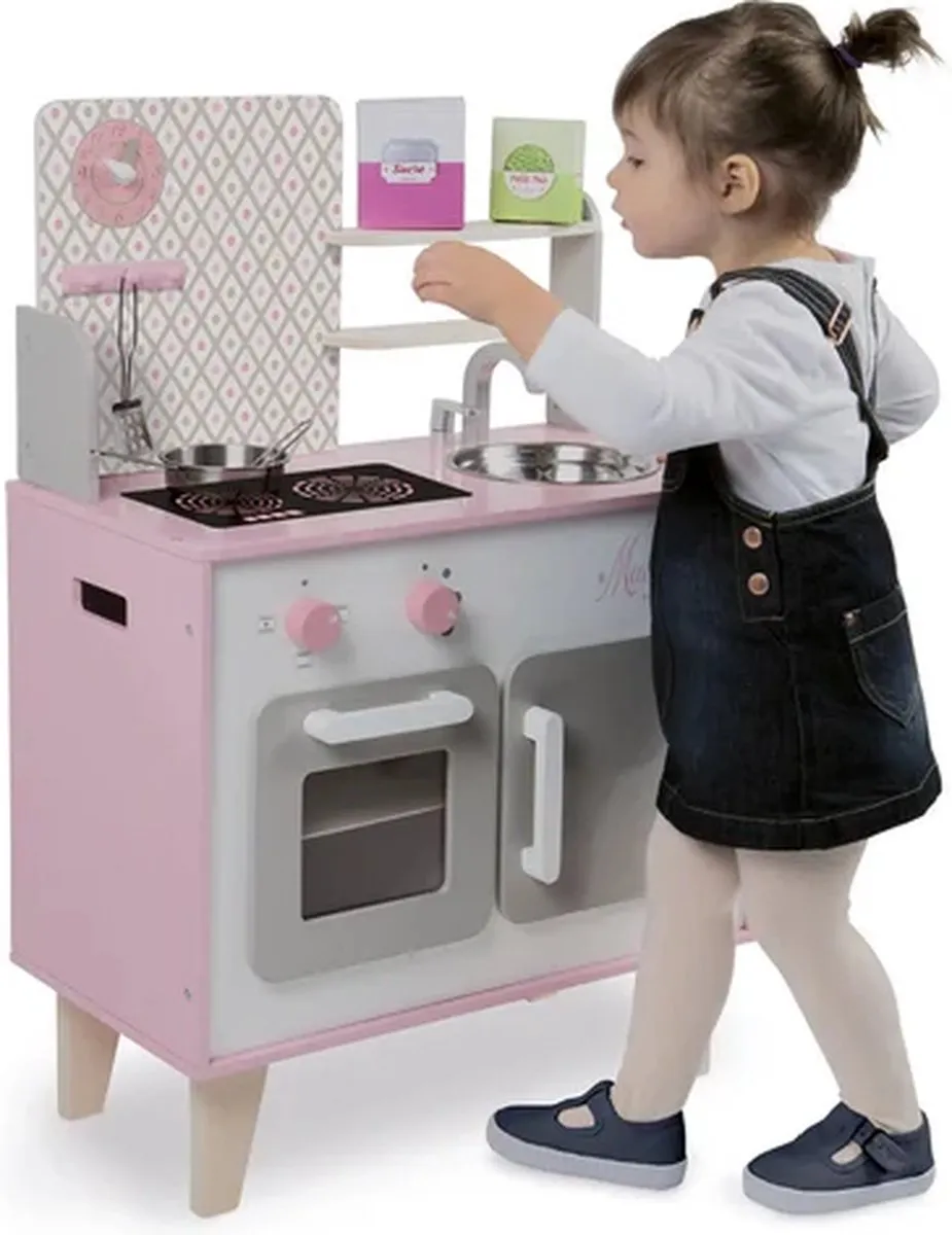 Janod Macaron Speelgoedkeuken - Oven, Gootsteen & Kast - 50cm