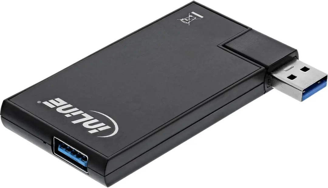 InLine 180 Twist Hub USB 3.0 - 4 Poorten - Zwart