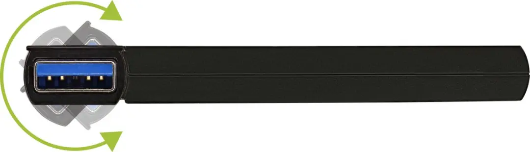 InLine 180 Twist Hub USB 3.0 - 4 Poorten - Zwart
