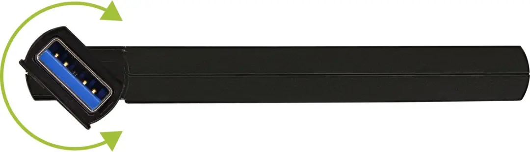 InLine 180 Twist Hub USB 3.0 - 4 Poorten - Zwart