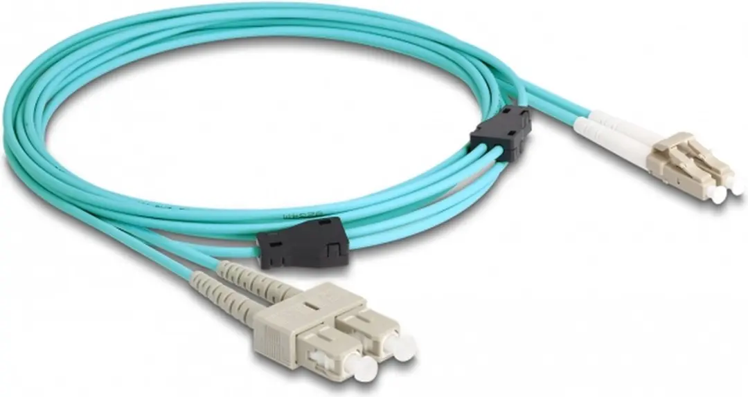 Delock LC Duplex naar SC Duplex OM3 Glasvezelkabel 3m - Aqua