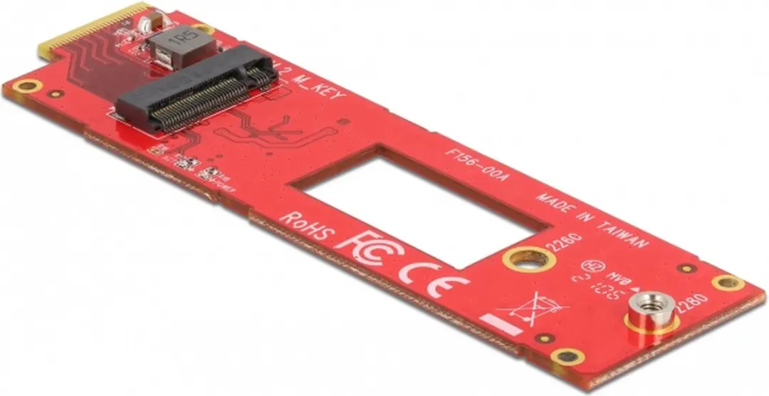 Delock EDSFF E1.S naar M.2 Key M Converter - NVMe - Zwart