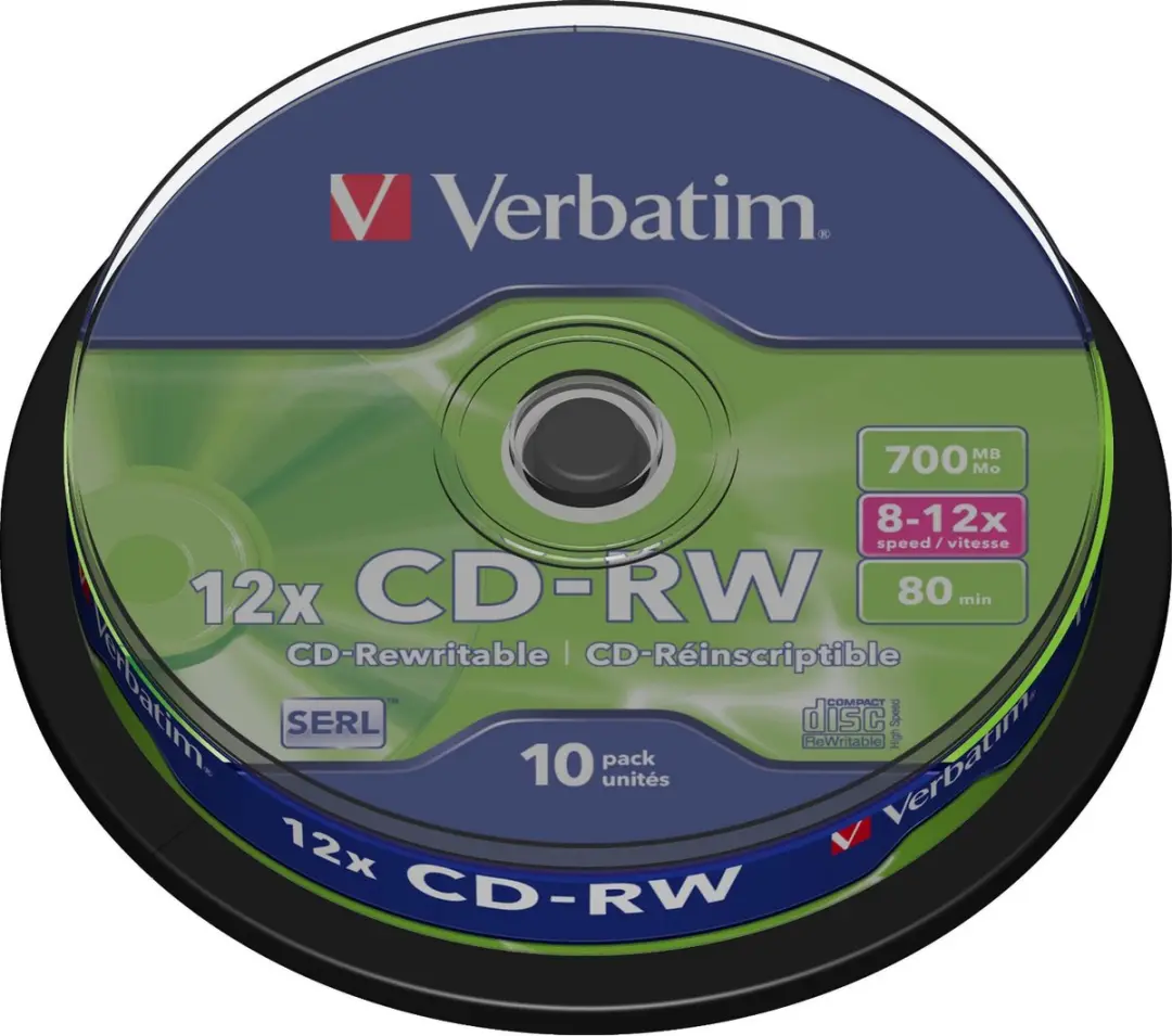 Verbatim 43480 CD-RW disc 700 MB 10 stuk(s) Spindel Herschrijfbaar