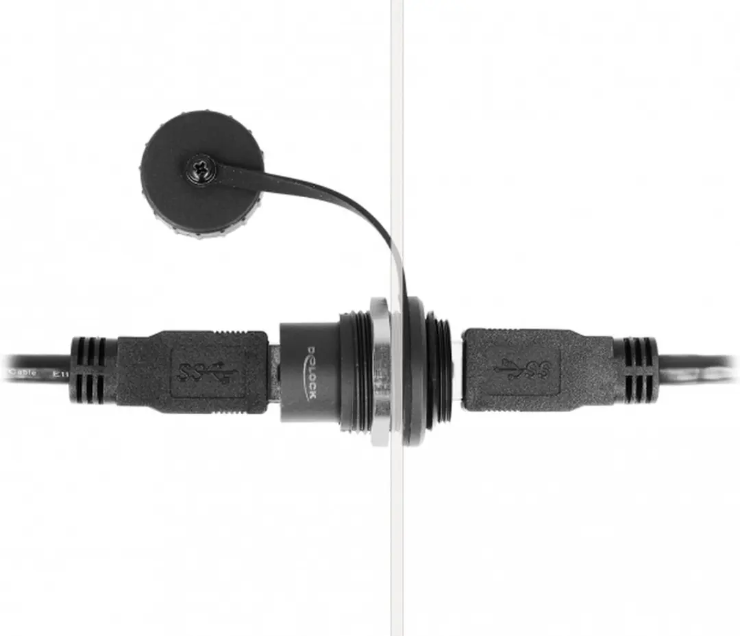 Delock USB3.0 Inbouwadapter IP67 - Zwart