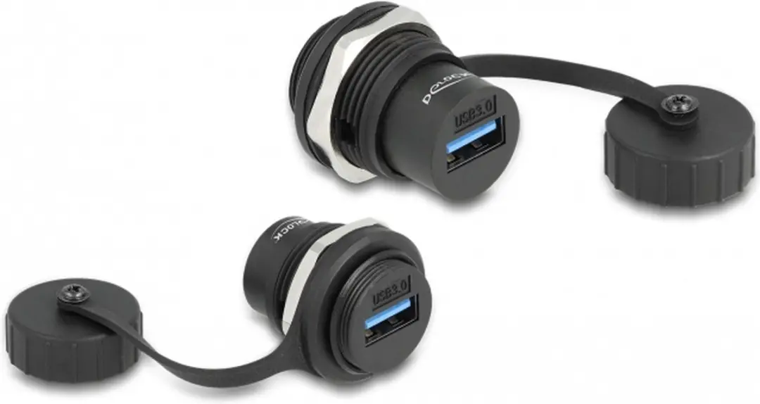 Delock USB3.0 Inbouwadapter IP67 - Zwart