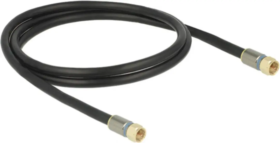 Delock F(m) Coaxkabel 10m - Zwart