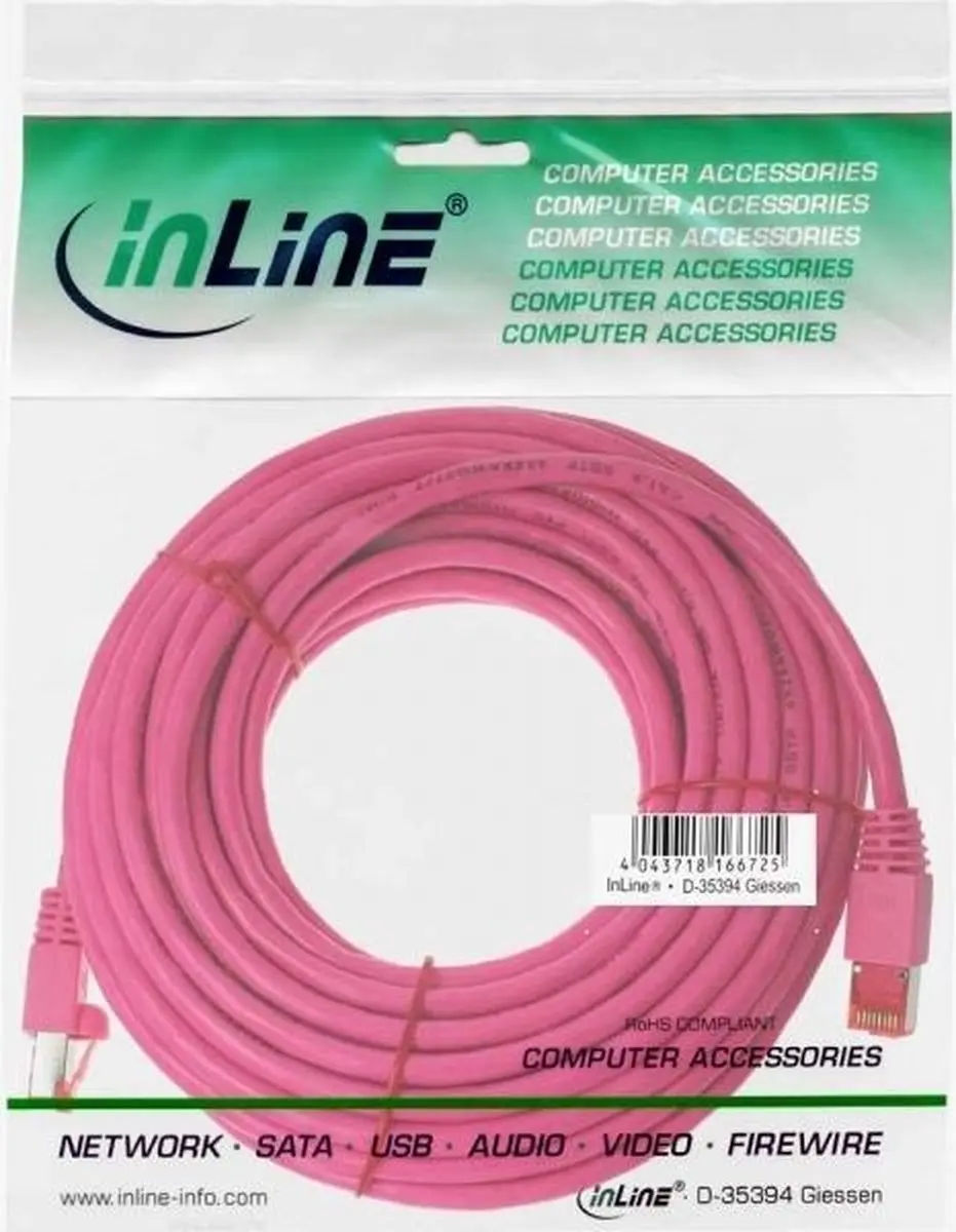 InLine Patchkabel S/FTP Cat.6 7,5m - Roze