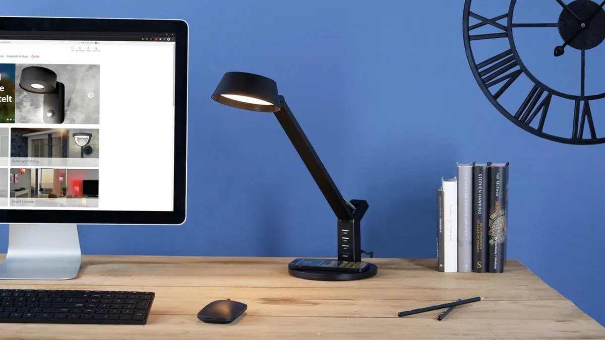 Eglo Banderalo Tafellamp - LED Qi Lader 40,5cm Zwart