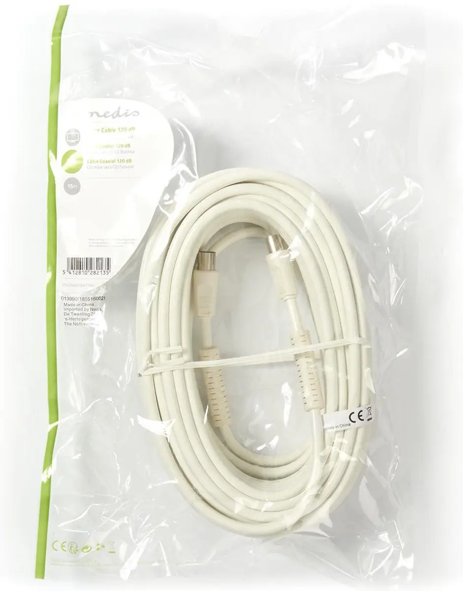 Nedis Coaxkabel CSGP40020WT150 - 15m - 75 Ohm - Wit
