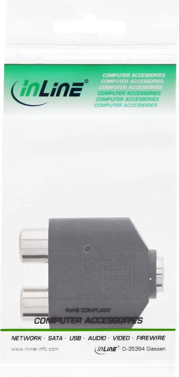 InLine 3,5mm Jack Stereo Audio Adapter - Zwart