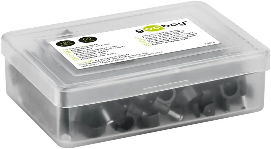 Goobay Kabelklemmen 7mm - 100 Stuks - Zwart