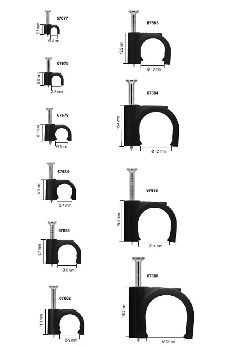 Goobay Kabelklemmen 7mm - 100 Stuks - Zwart