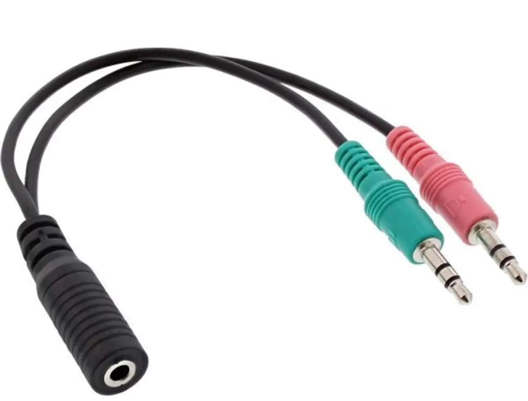InLine 3,5mm OMTP Headsetadapter 2x - 0,15m - Zwart
