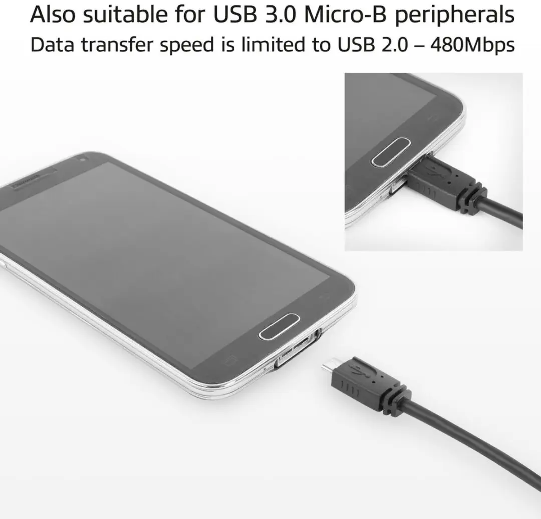 ACT AC7464 USB Type-C naar USB Micro-B 2.0 Kabel 0,2m - Zwart