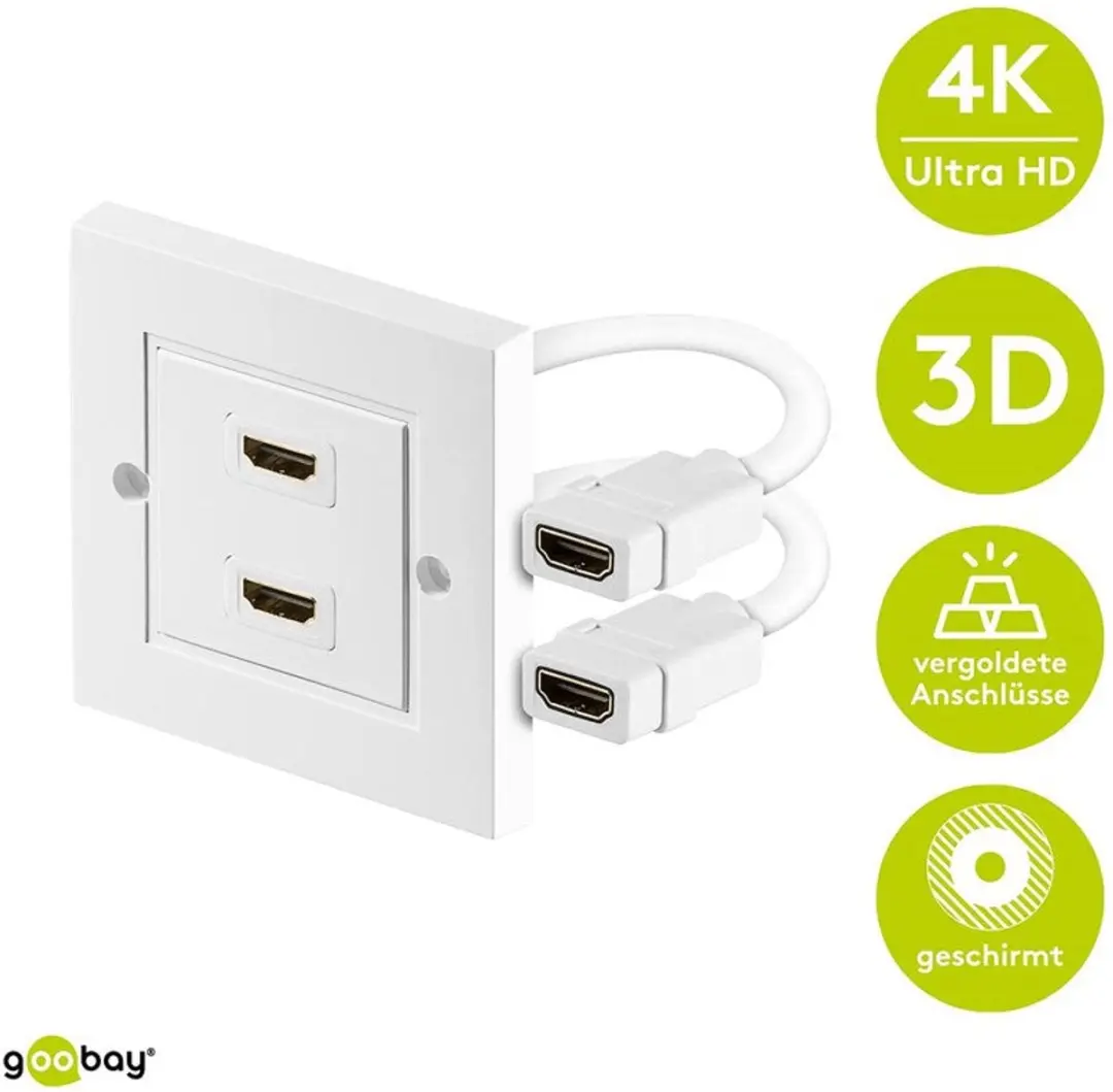 Goobay HDMI Wandcontactdoos Verguld OKS-26846