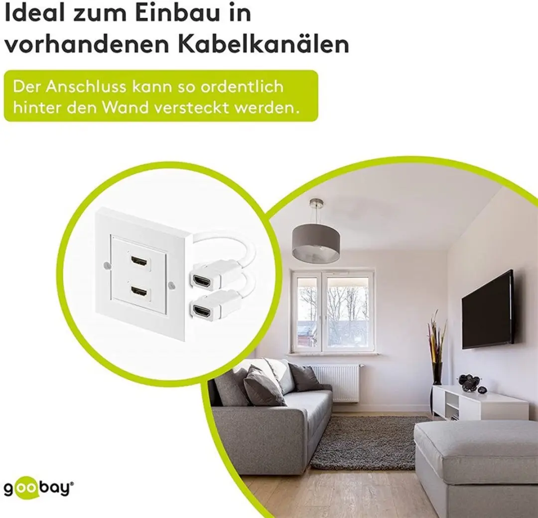 Goobay HDMI Wandcontactdoos Verguld OKS-26846