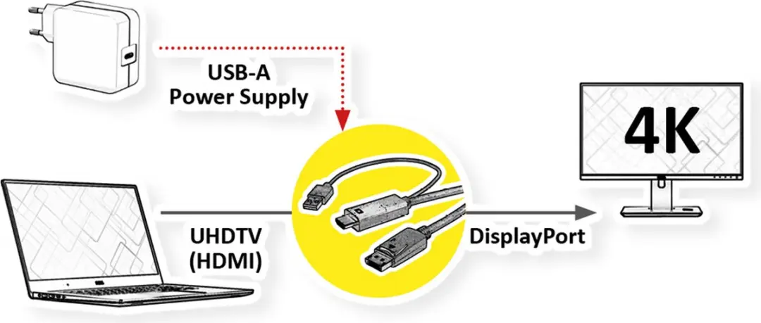Roline HDMI naar DisplayPort Kabel 1m - 10 Stuks