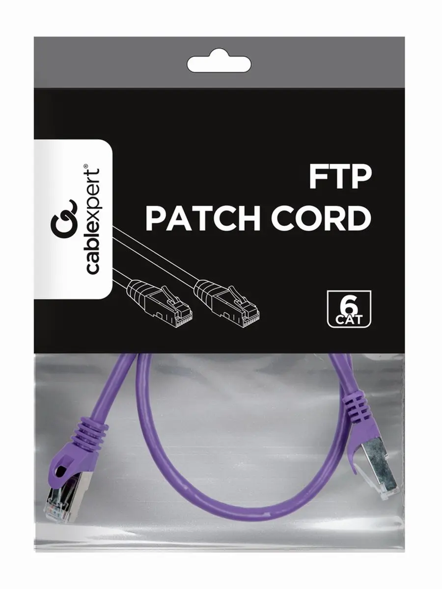 Gembird CablExpert PP6-0.5M/V Netwerkkabel FTP Cat6 - Paars