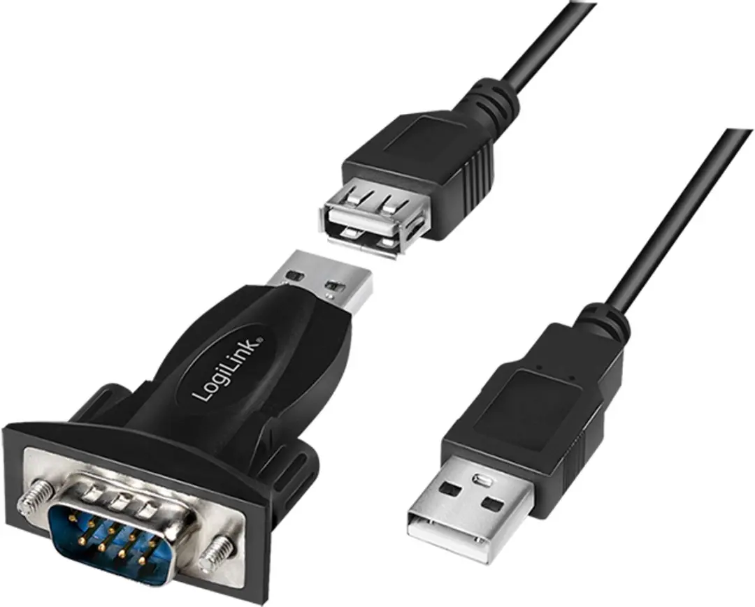 Logilink AU0034 USB 2.0 naar RS232 Kabeladapter - Zwart