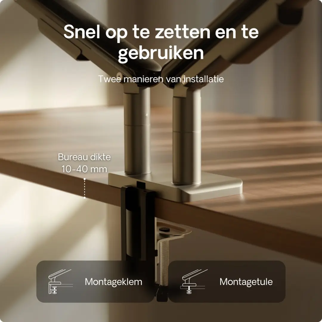 Desktronic Monitorarm Dubbel SKU_422 - 2x 17-32" - Zwart