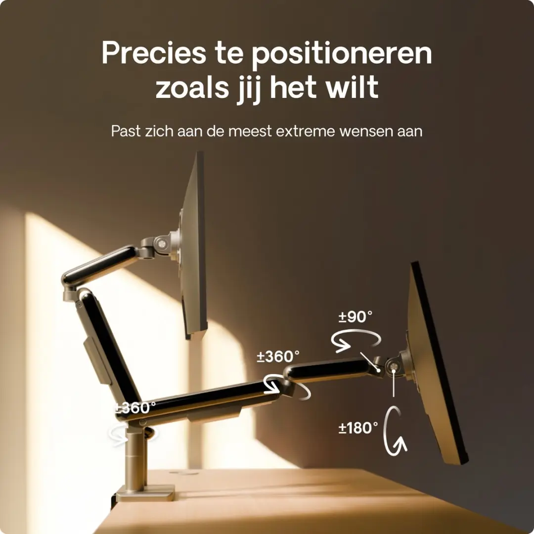 Desktronic Monitorarm Dubbel SKU_422 - 2x 17-32" - Zwart