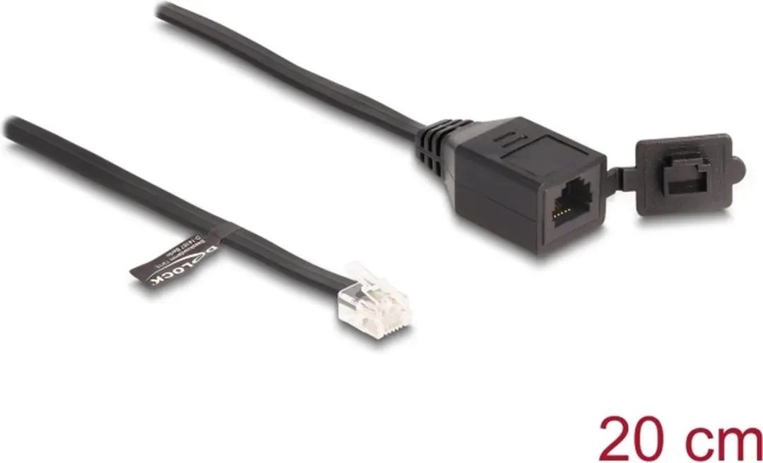 Delock RJ12 Kabel 20cm - Zwart