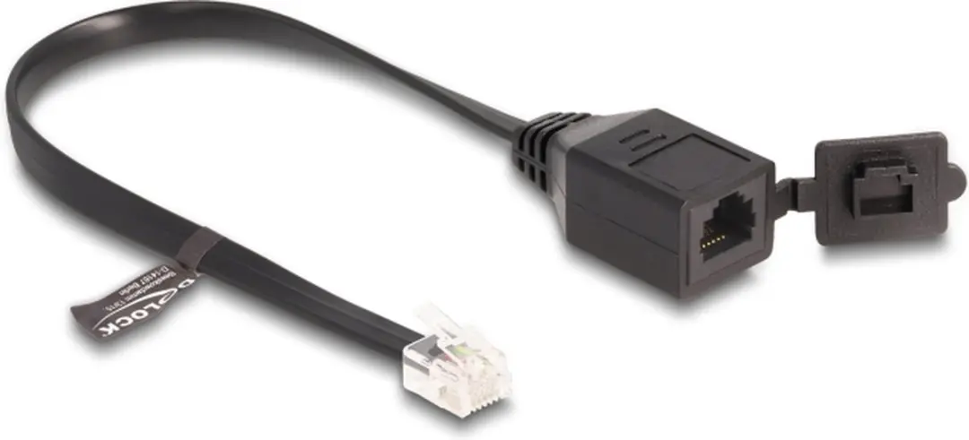 Delock RJ12 Kabel 20cm - Zwart
