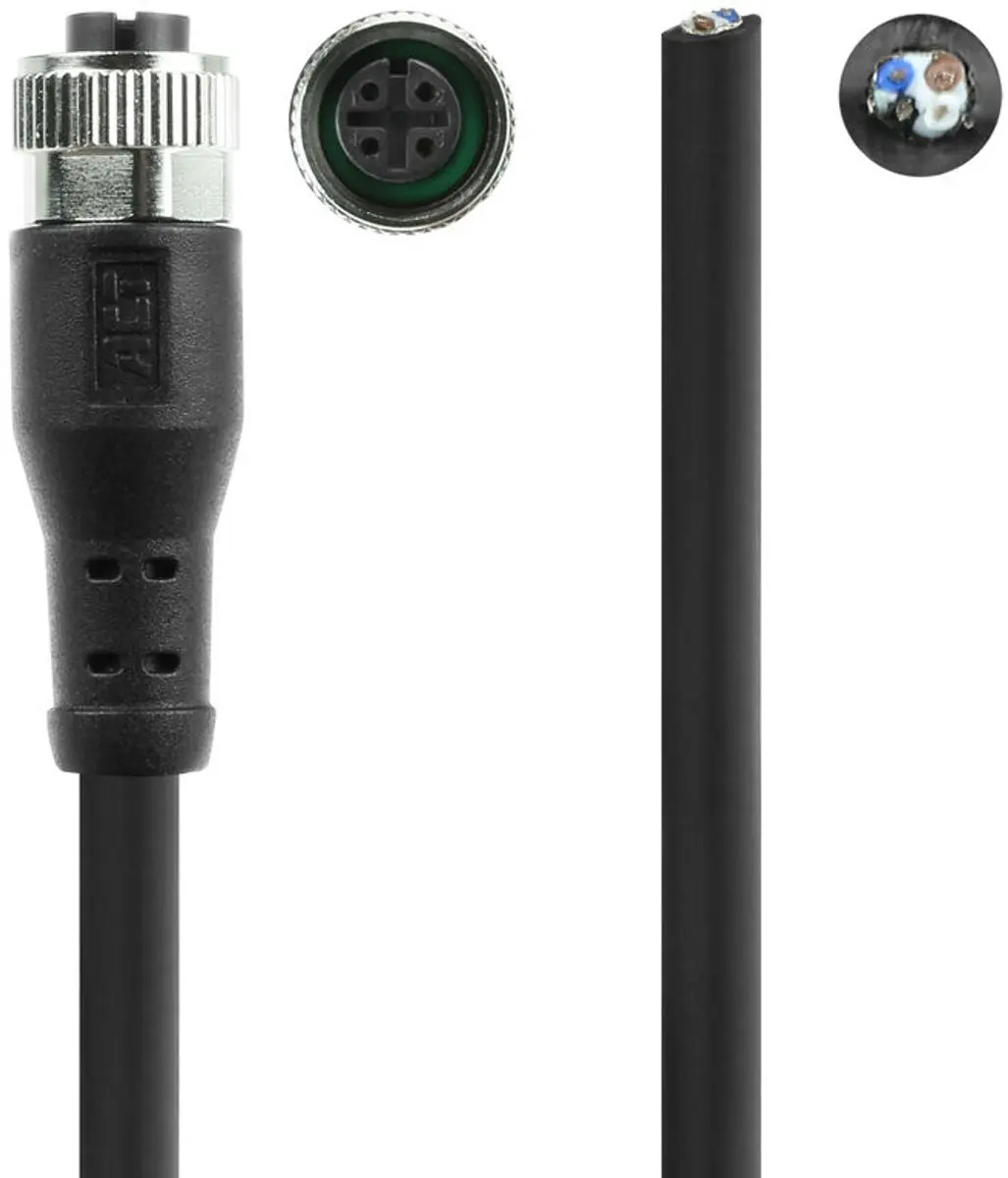 ACT Industrial Sensor Kabel M12A 4-polig 3m - Zwart