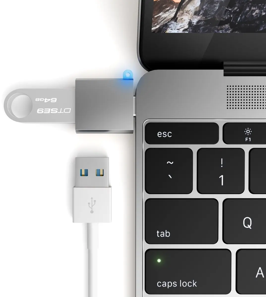 Satechi Type-C naar Type-A USB Adapter - Grijs