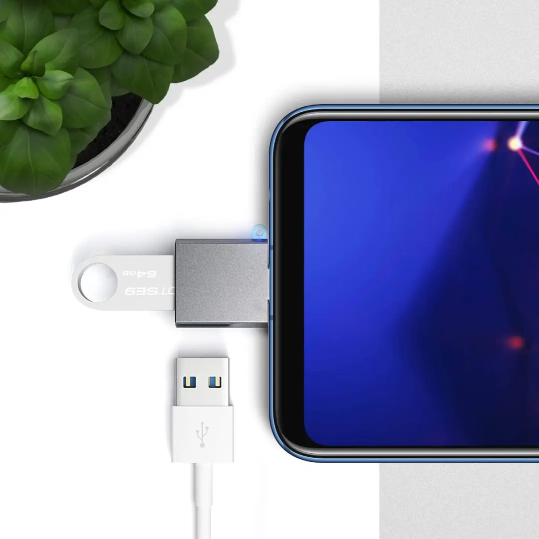 Satechi Type-C naar Type-A USB Adapter - Grijs