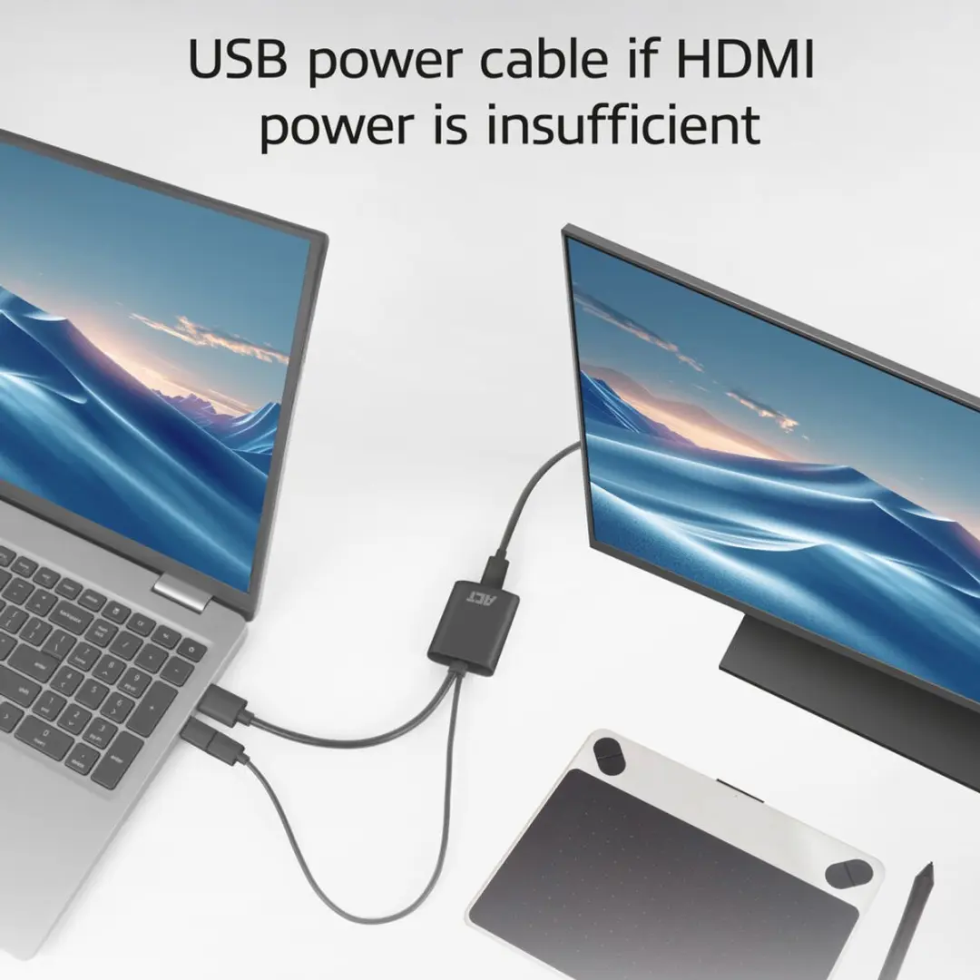 ACT HDMI naar USB-C Adapter AC7537 - 4K@60Hz - Zwart