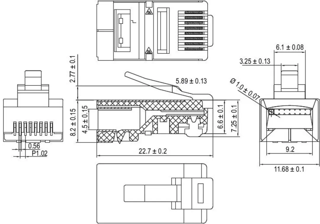Goobay RJ45 Stekker CAT5e STP 8P8C - 10 Stuks
