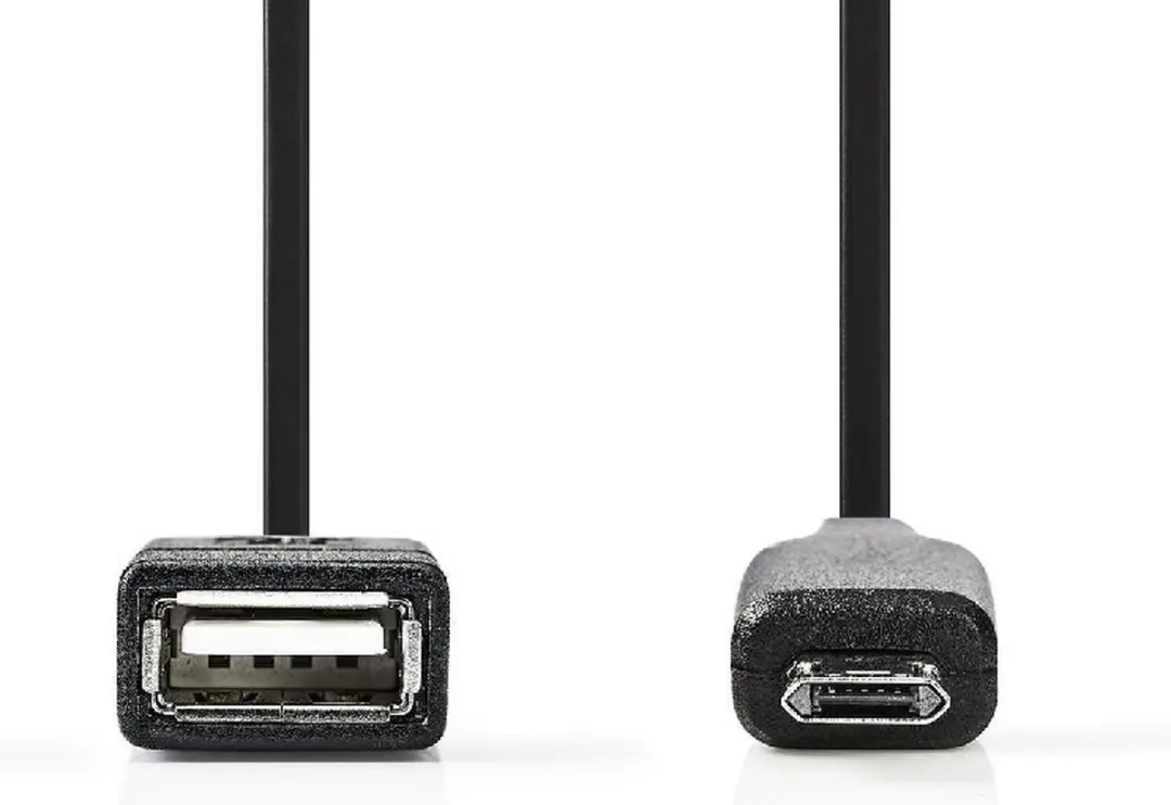 Nedis USB Micro-B Adapter USB-A Female 480Mbps 20cm - Zwart