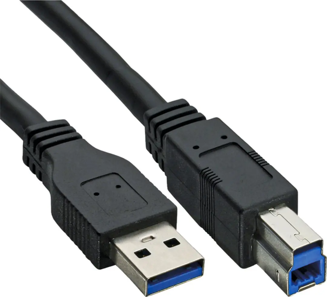 InLine USB-A naar USB-B Kabel USB3.0 1,5m - 2A - Zwart