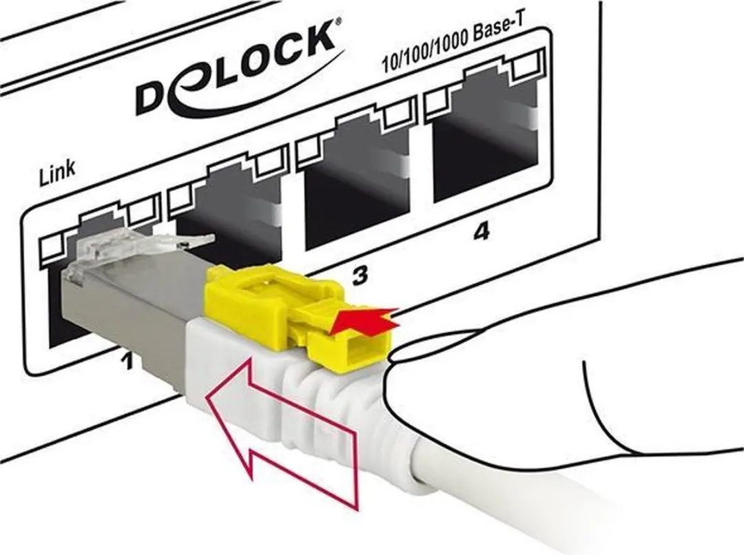 Delock RJ45 Secure Cat.6A Kabel 5m - Wit