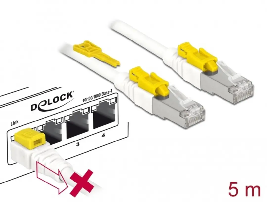 Delock RJ45 Secure Cat.6A Kabel 5m