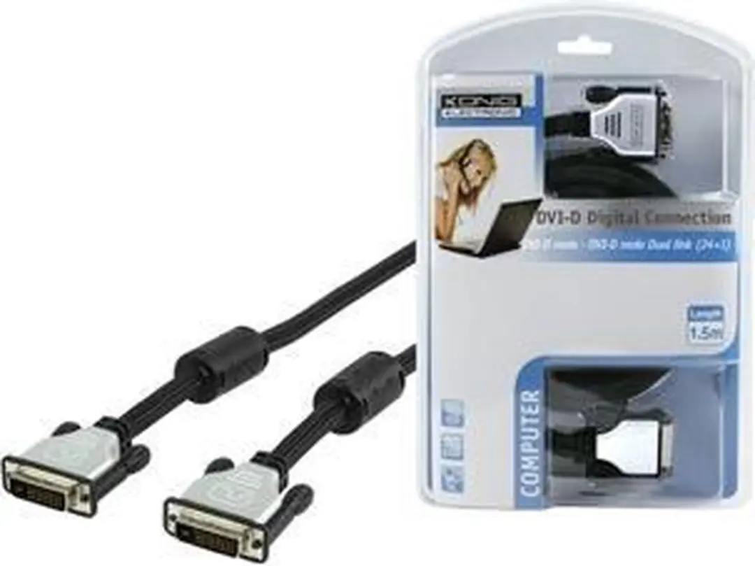 Konig DVI-D Dual Link Aansluitkabel 1.5m - Zwart