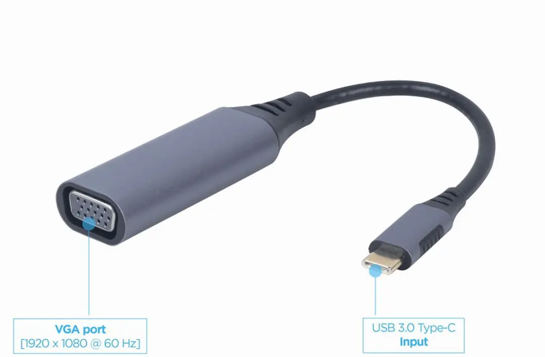 Gembird USB-C naar VGA Adapter - Space Grey