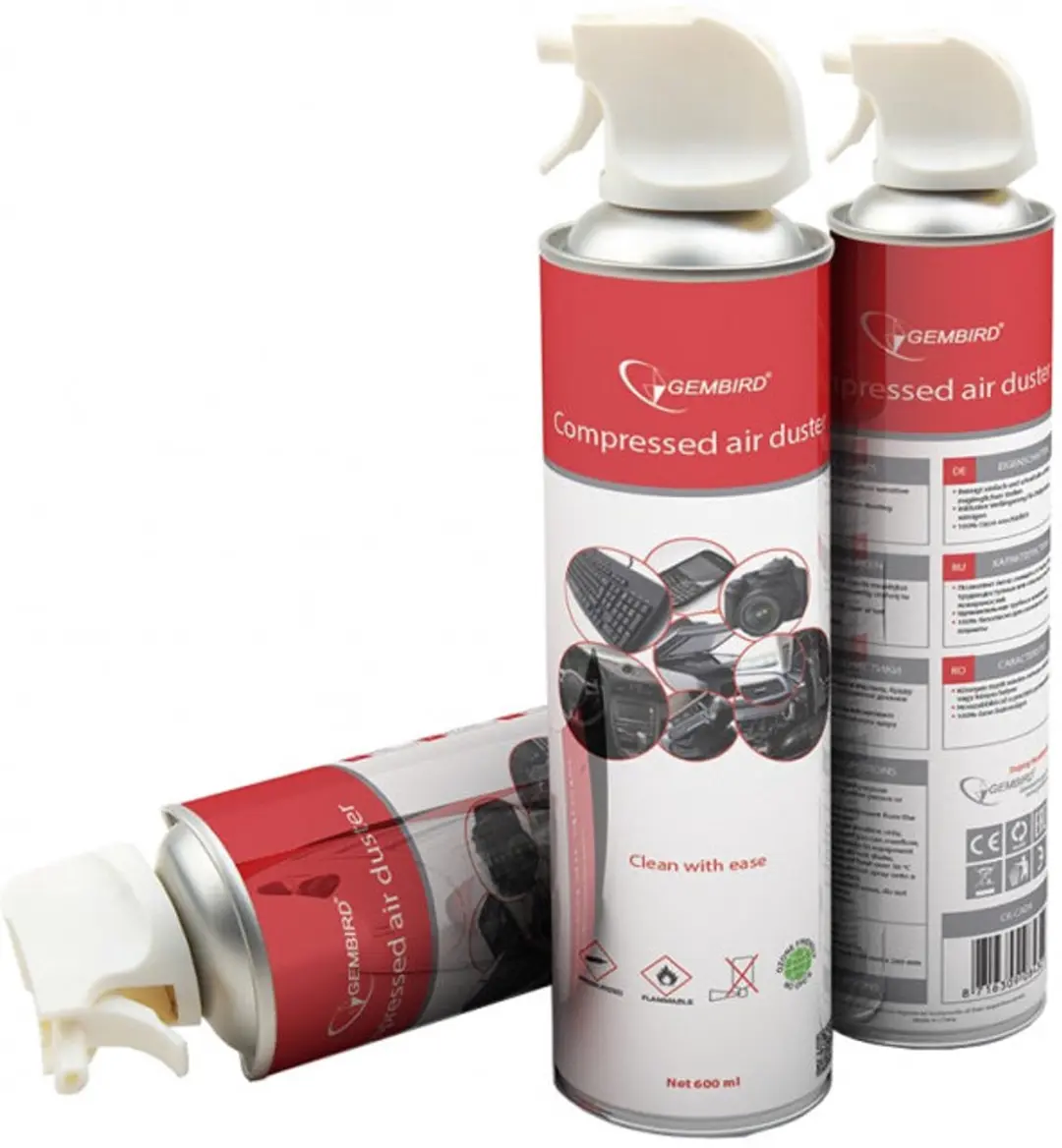 Gembird Air Duster Spuitbus 600ml - Wit