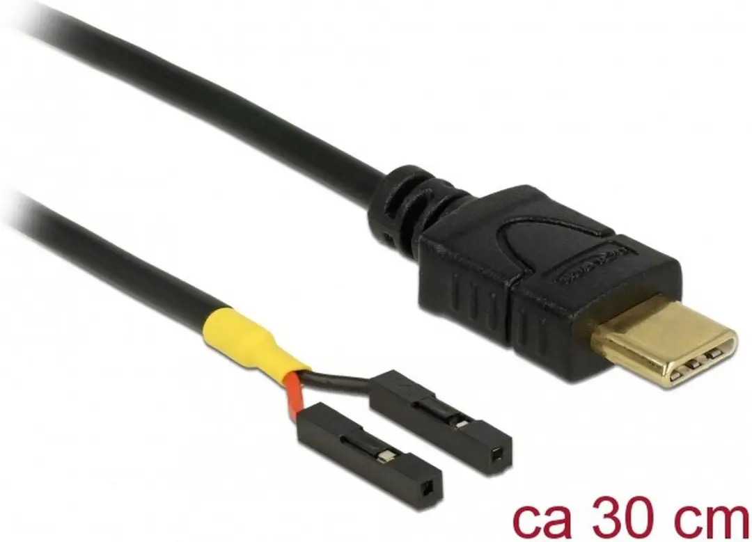 Delock USB Type-C naar 2x Pin Header Kabel 30cm - Zwart