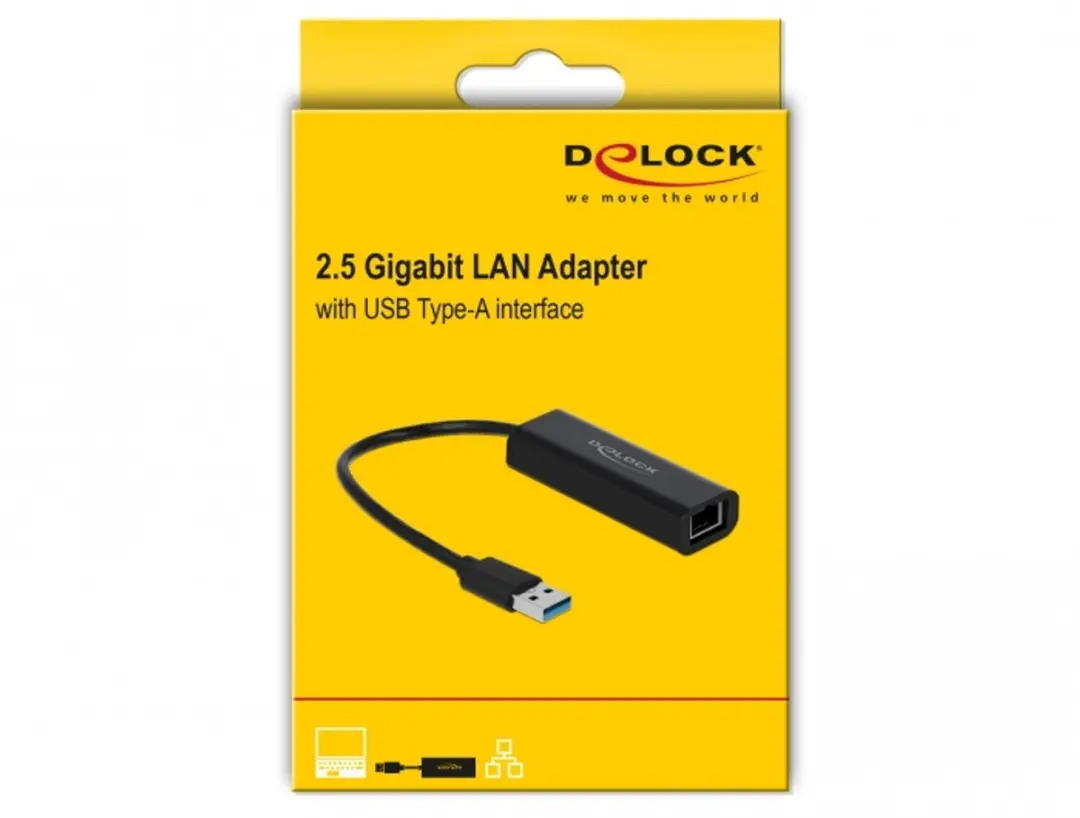 Delock USB Type-A naar 2.5G LAN Adapter - Zwart
