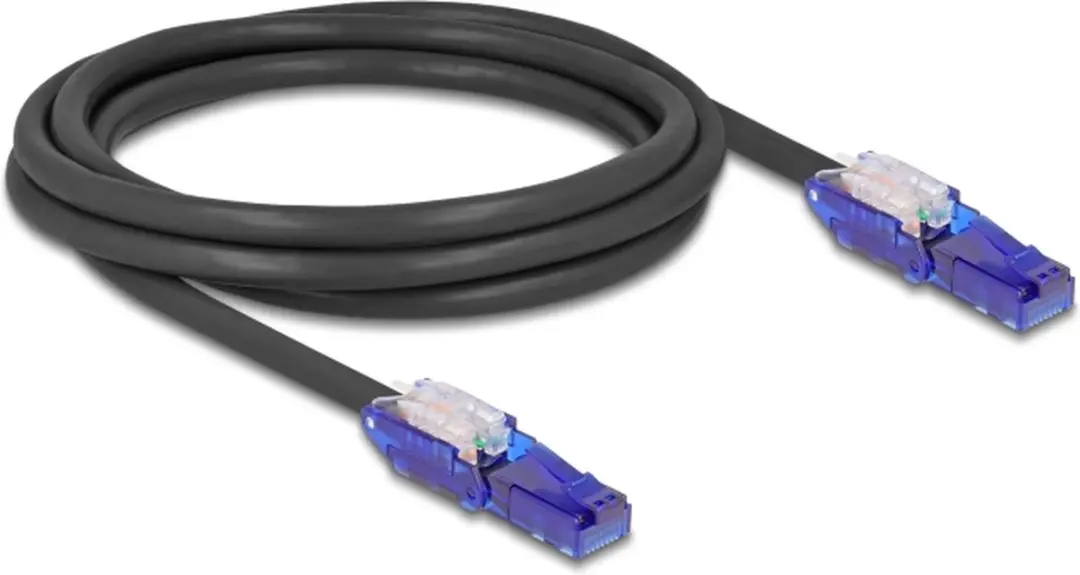 Delock Cat.6 UTP RJ45 Kabel 180° - 2m - Zwart