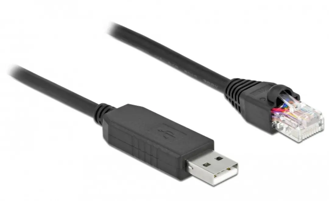 Delock USB 2.0 naar RS-232 RJ45 Kabel 50cm - FTDI Chipset - Zwart