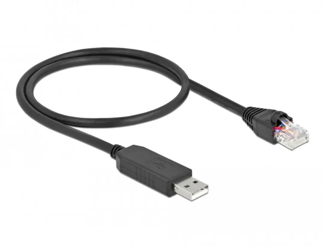 Delock USB 2.0 naar RS-232 RJ45 Kabel 50cm - FTDI Chipset - Zwart