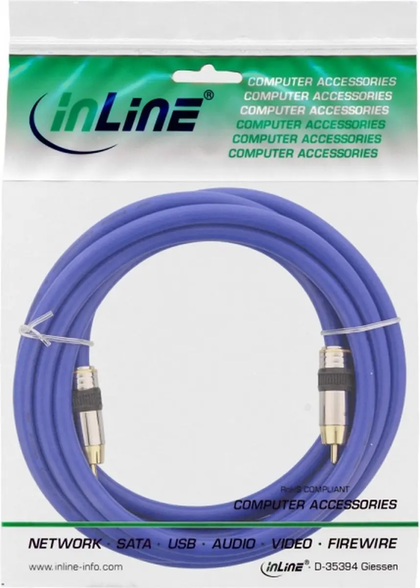 InLine Tulp Composiet Videokabel 3m - Blauw