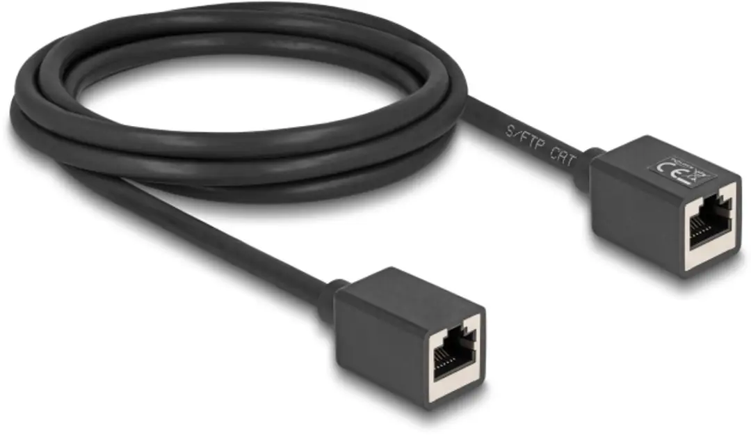 Delock RJ45 Coupler Cat.6A S/FTP - 2m - Zwart